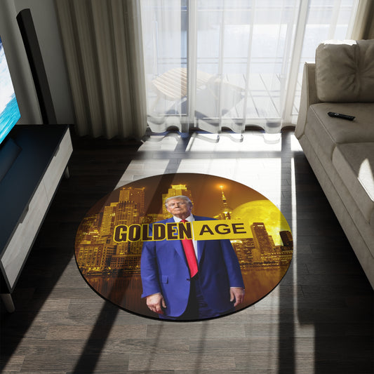 Golden Age Round Rug - Unique Decorative Floor Mat