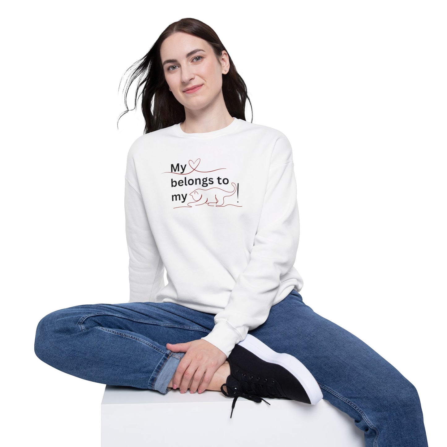 My Heart Belongs to my Cat Women's Drop Shoulder Sweatshirt