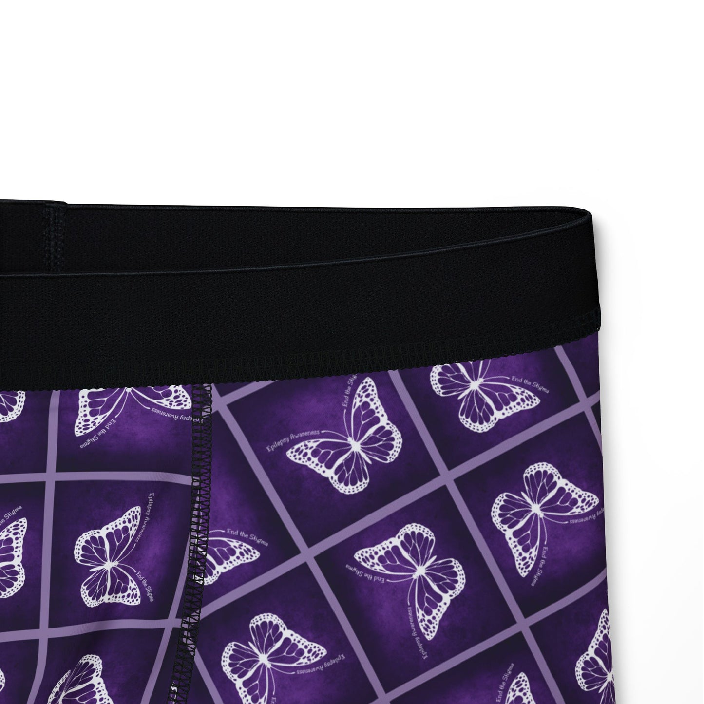 Epilepsy Awareness Men's Boxers with Purple Butterfly Design