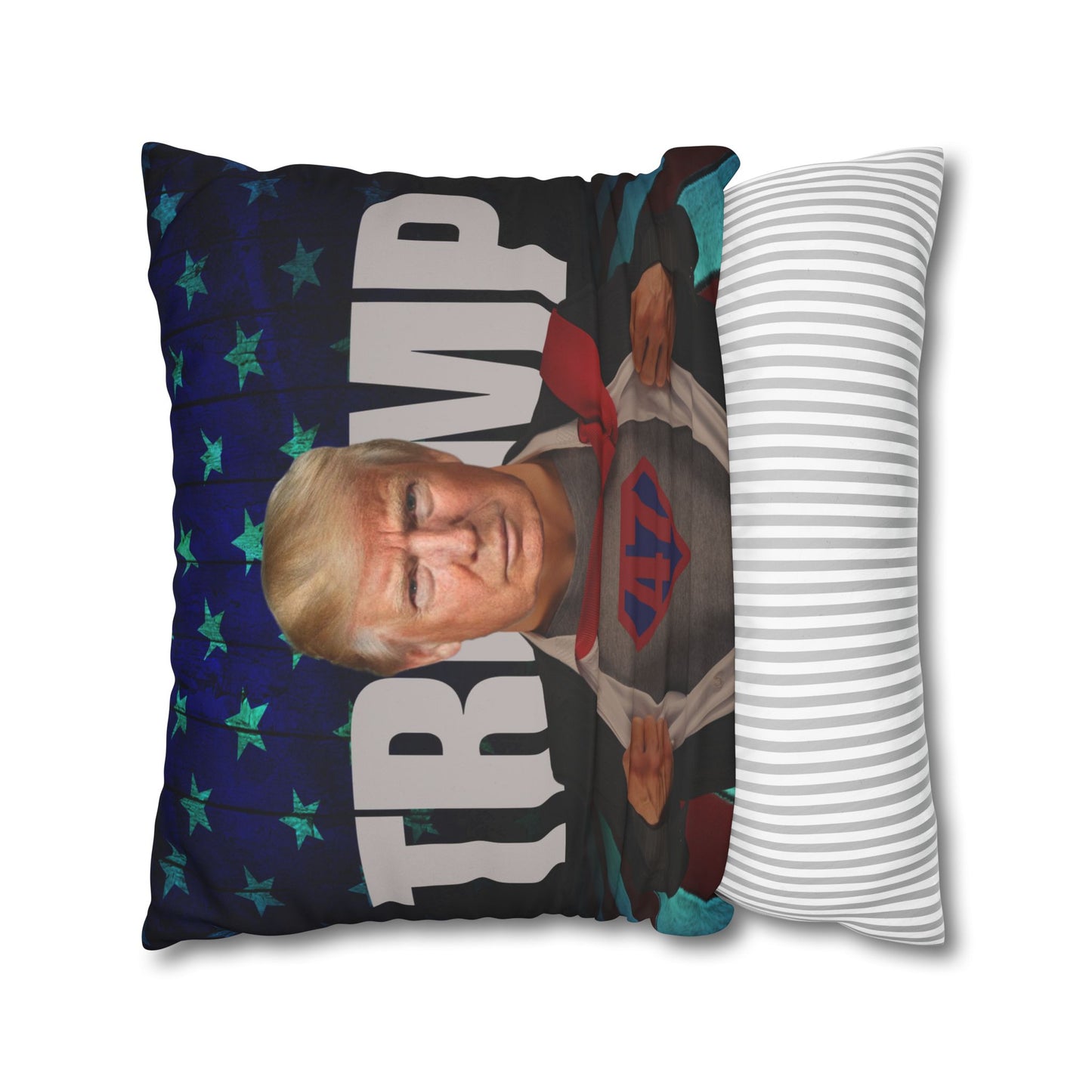 Trump Superhero Faux Suede Pillowcase - Patriotic Home Decor