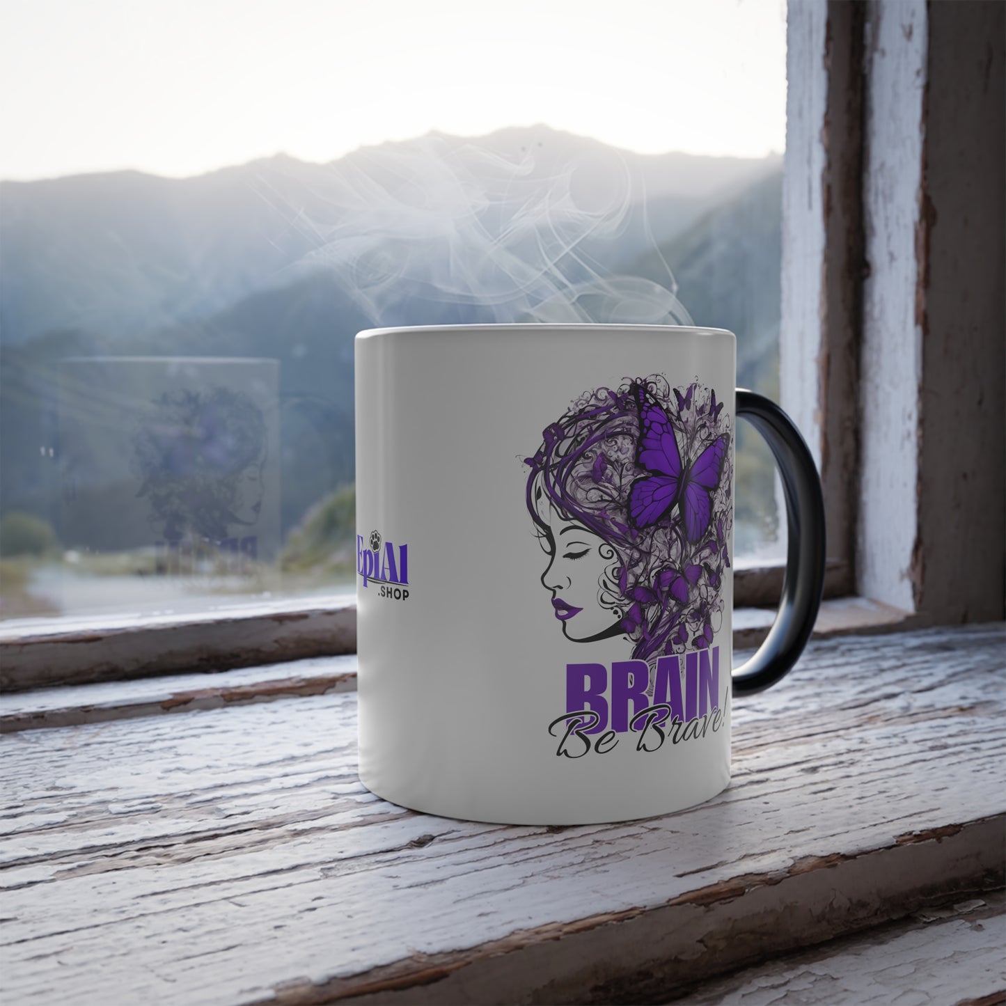 Beautiful Brain Be Brave Color Morphing Mug, 11oz