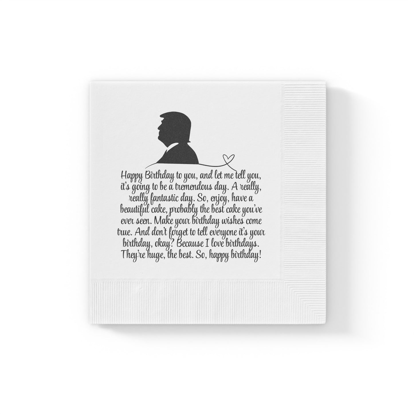 Trump Birthday Wishes White Coined Napkins