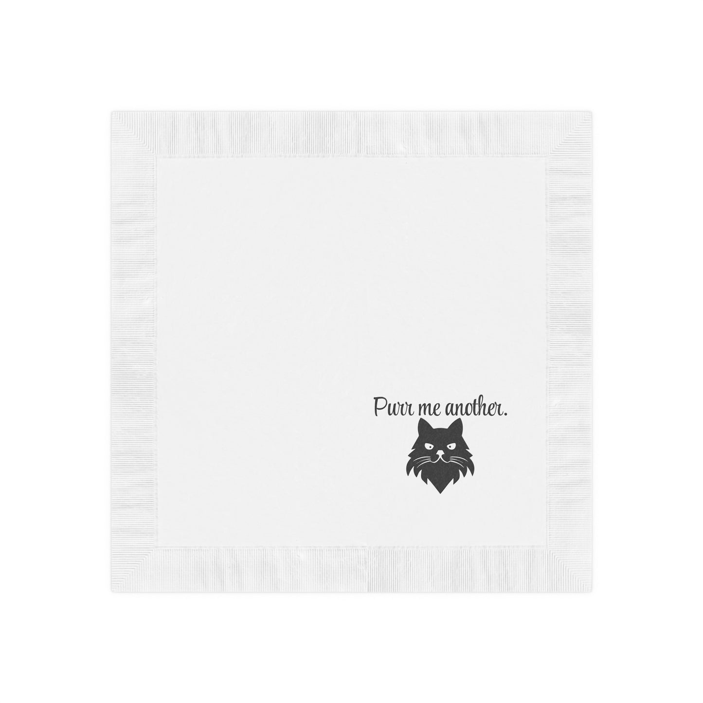 Purr Me Another White Coined Napkins