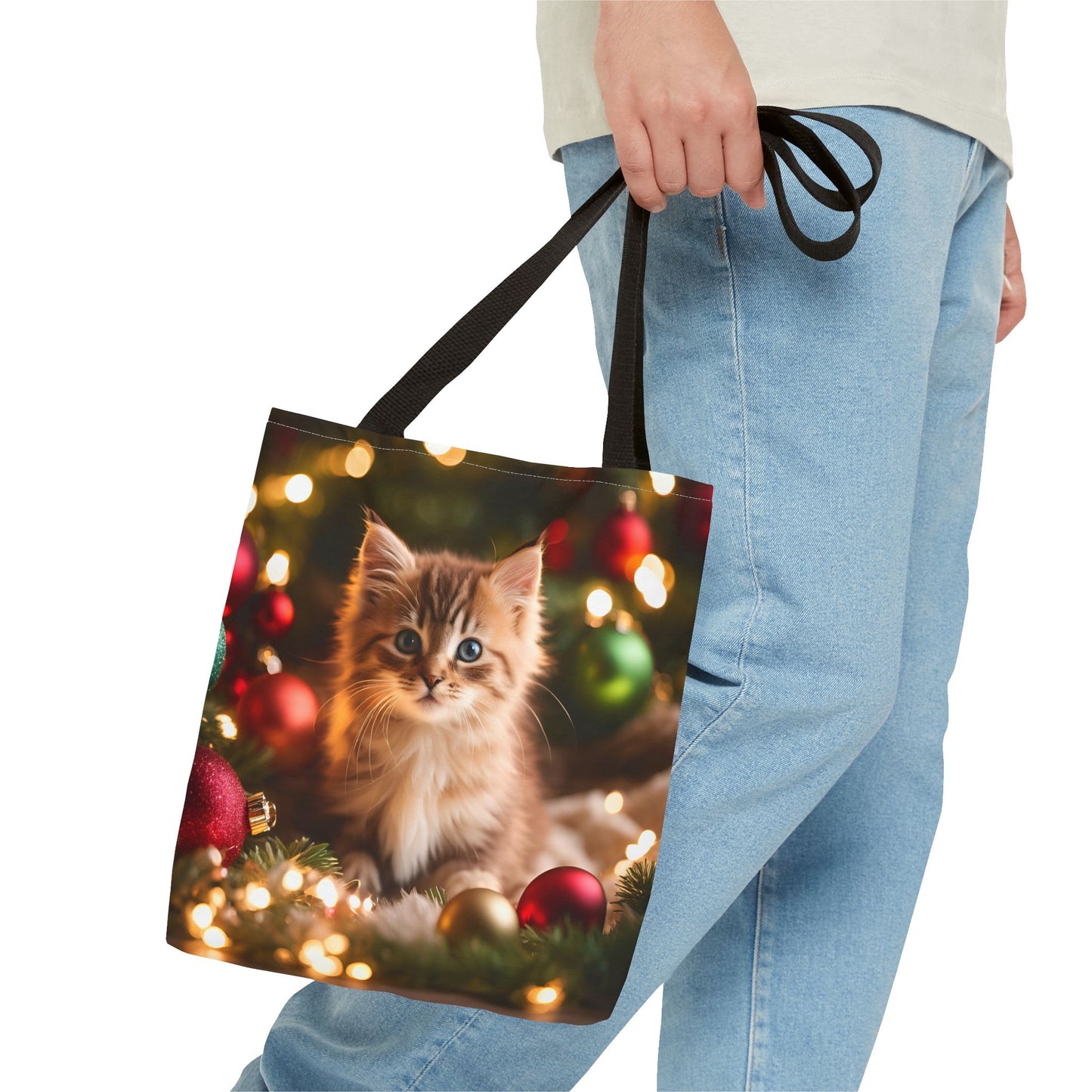 Cute Kitten Christmas Tote Bag