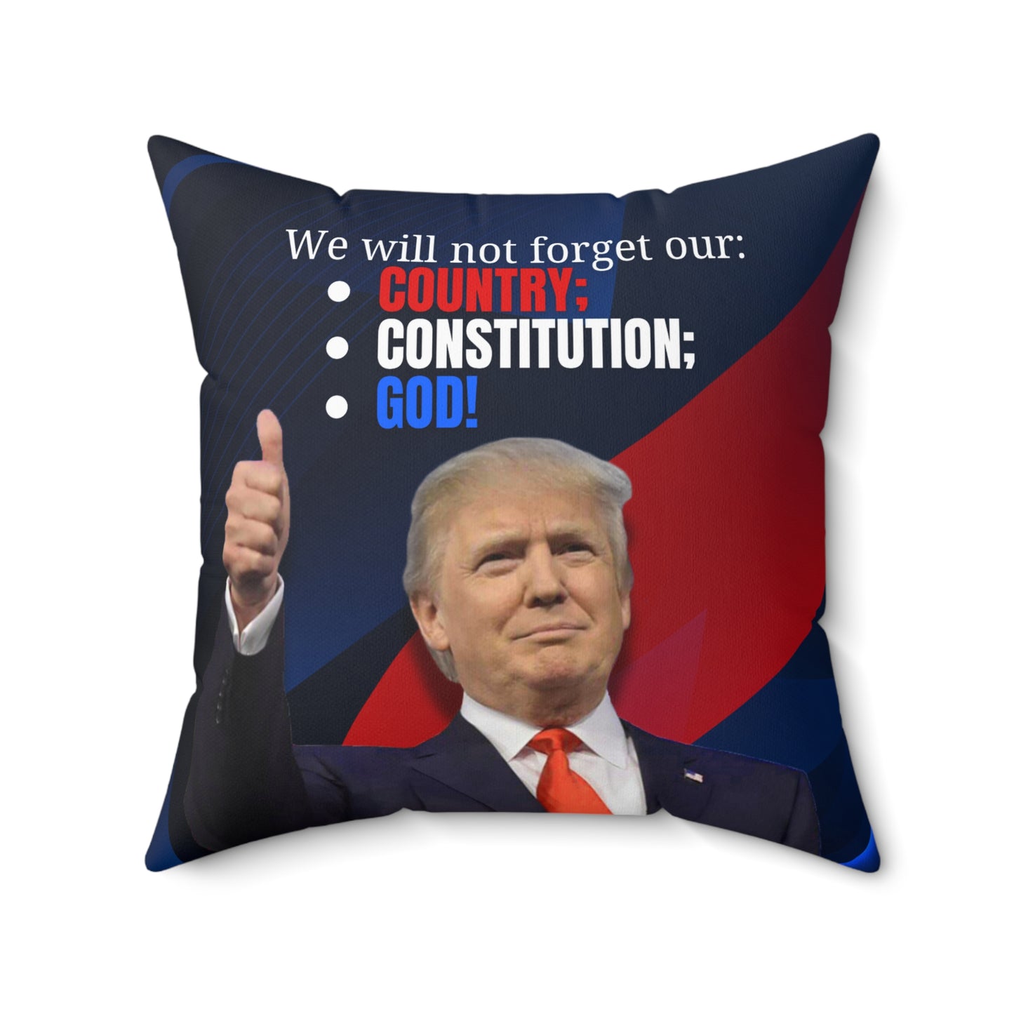 Trump Country Constitution God Spun Polyester Square Pillow