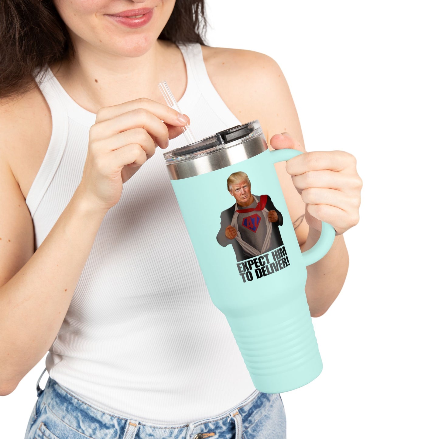 40oz Insulated Travel Mug - "Expect Him to Deliver"