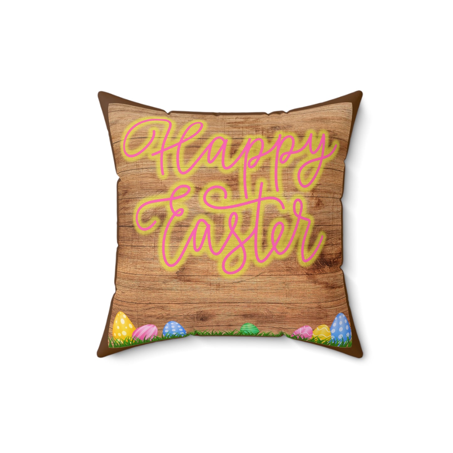 Happy Easter Spun Polyester Square Pillow