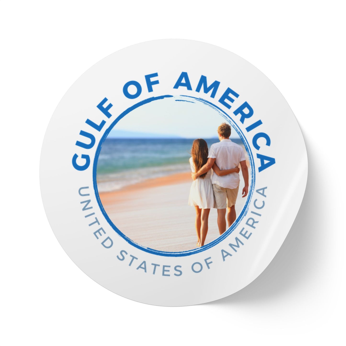 Gulf of America Round Sticker Labels - Coastal Vibes for Events & Gifts