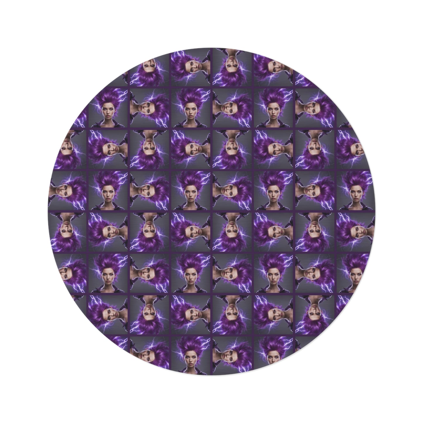 Brainstorm Round Rug for Epilepsy Awareness