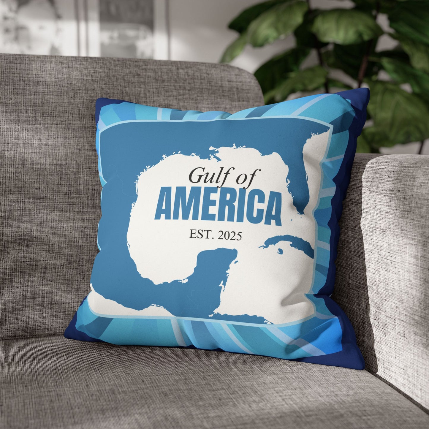 Gulf of America Faux Suede Pillowcase