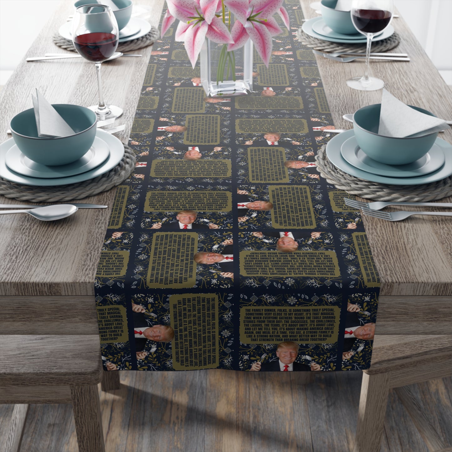 Trump Family Dinner Table Runner