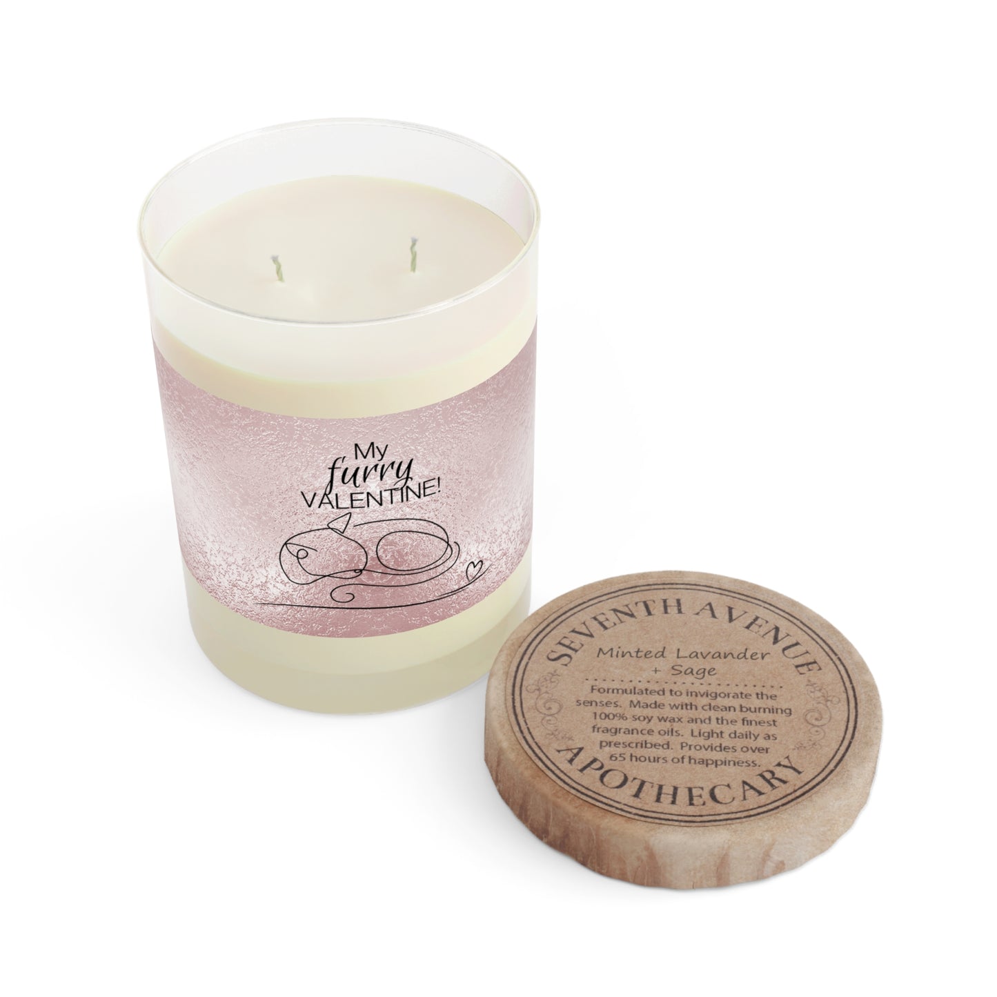 My Furry Valentine Scented Candle - Full Glass, 11oz