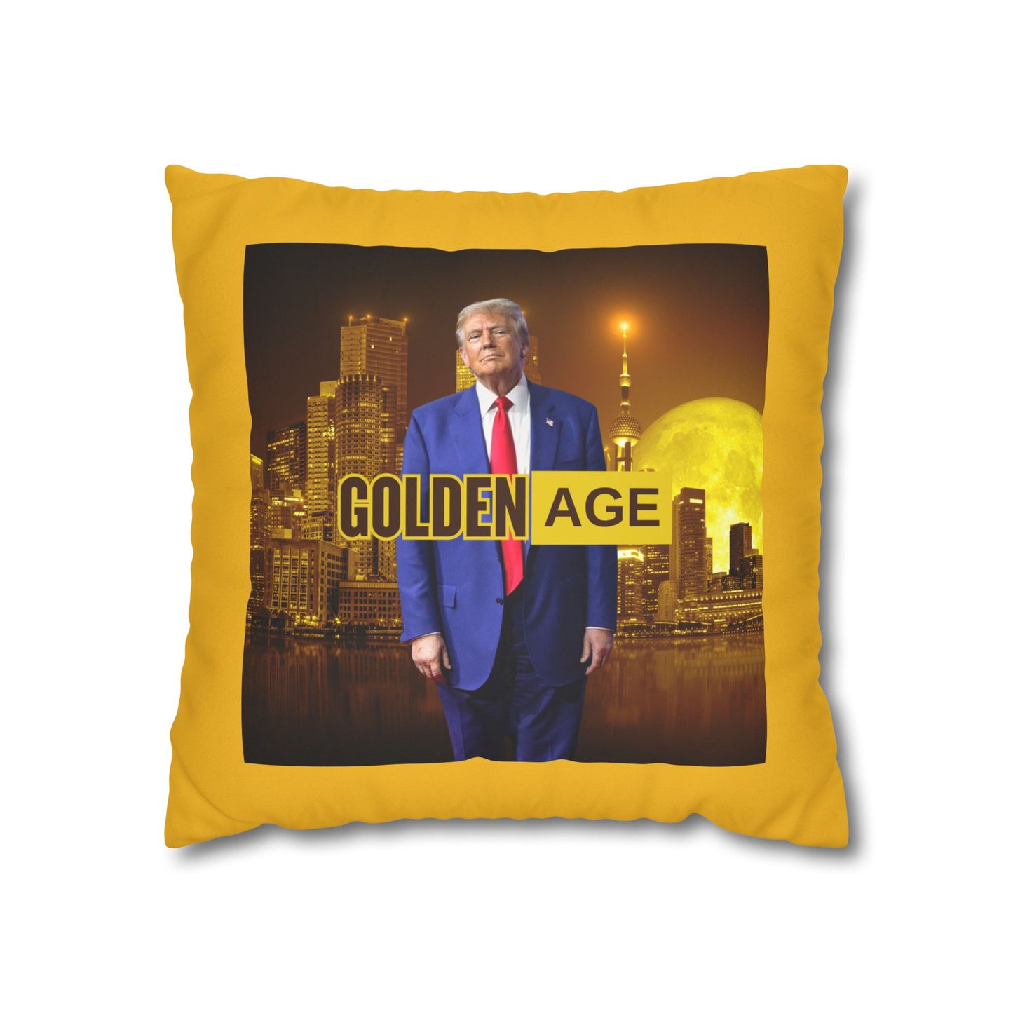 Golden Age Faux Suede Pillowcase - Unique Home Decor for Political Enthusiasts