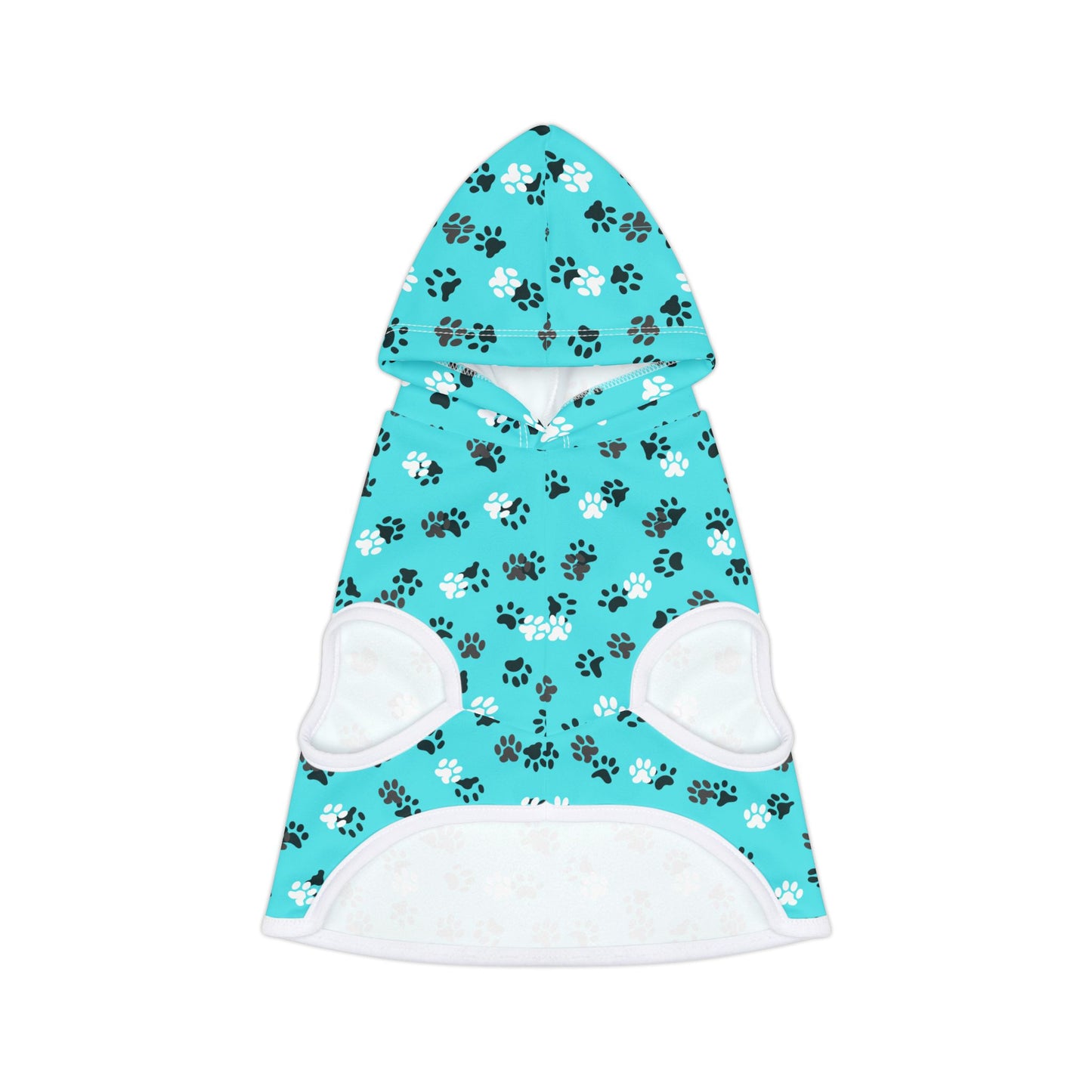 Teal Paw Prints Pet Hoodie