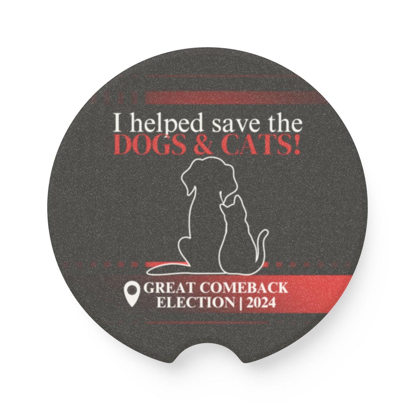 Helped Save the Cats & Dogs Soapstone Car Coaster