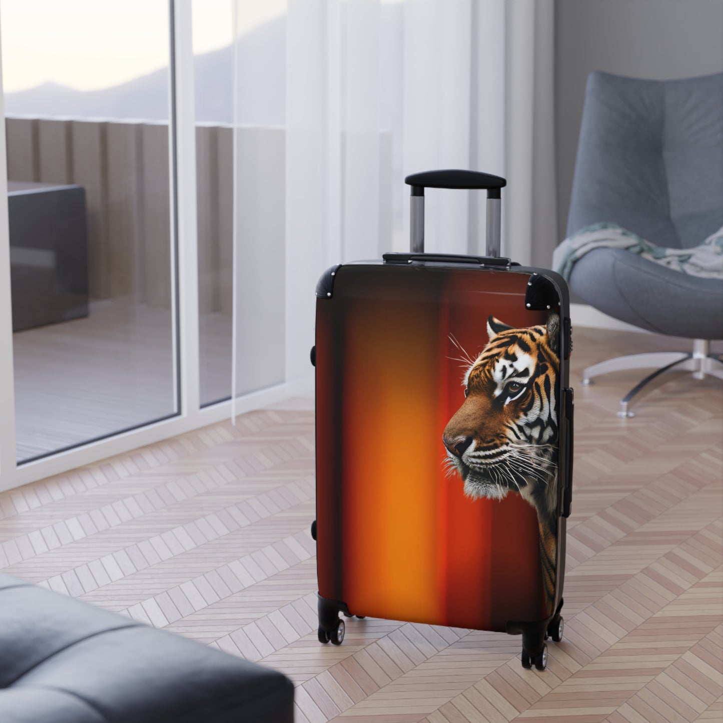 Tiger Print Suitcase - Stylish Travel Luggage for Adventurers