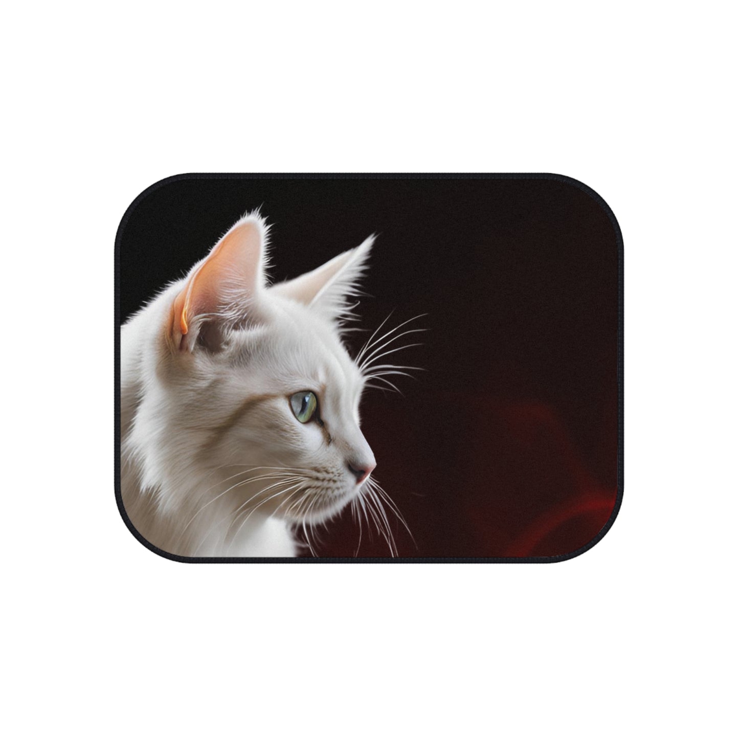 Elegant White Cat Car Mats - Set of 4 - Stylish Auto Accessories for Pet Lovers