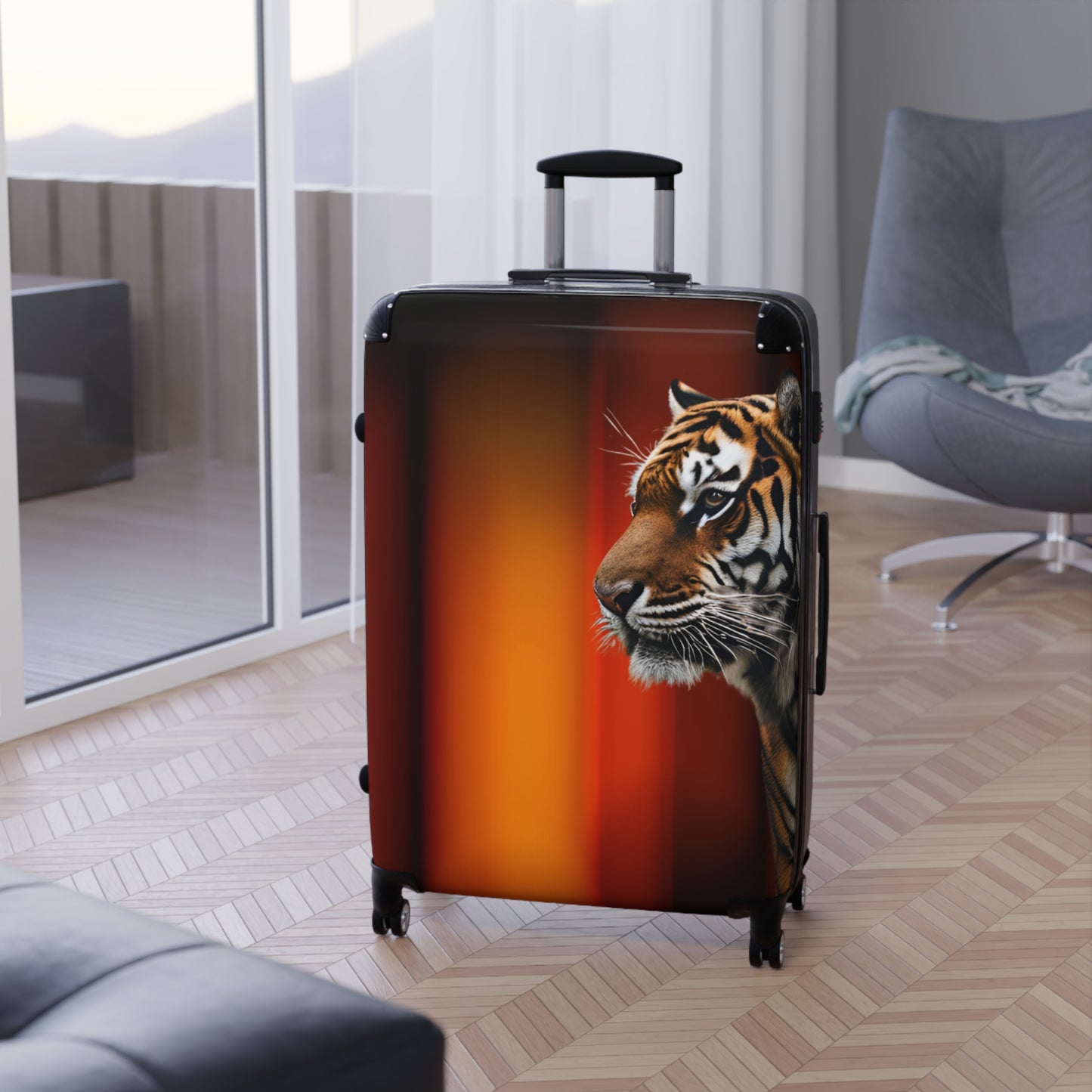 Tiger Print Suitcase - Stylish Travel Luggage for Adventurers