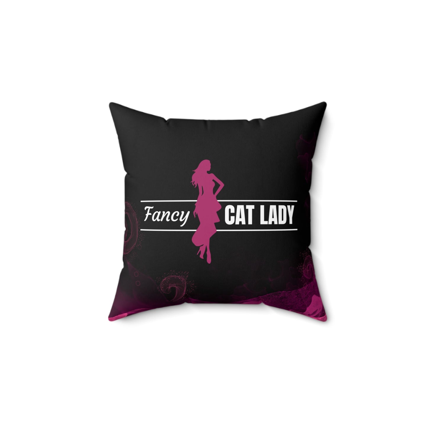 Fancy Cat Lady Faux Suede Square Pillow