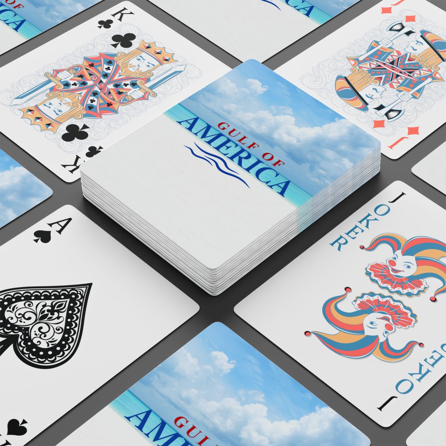 Elegant Poker Playing Cards Set - Gulf of America Theme with Stylish Ace of Spades