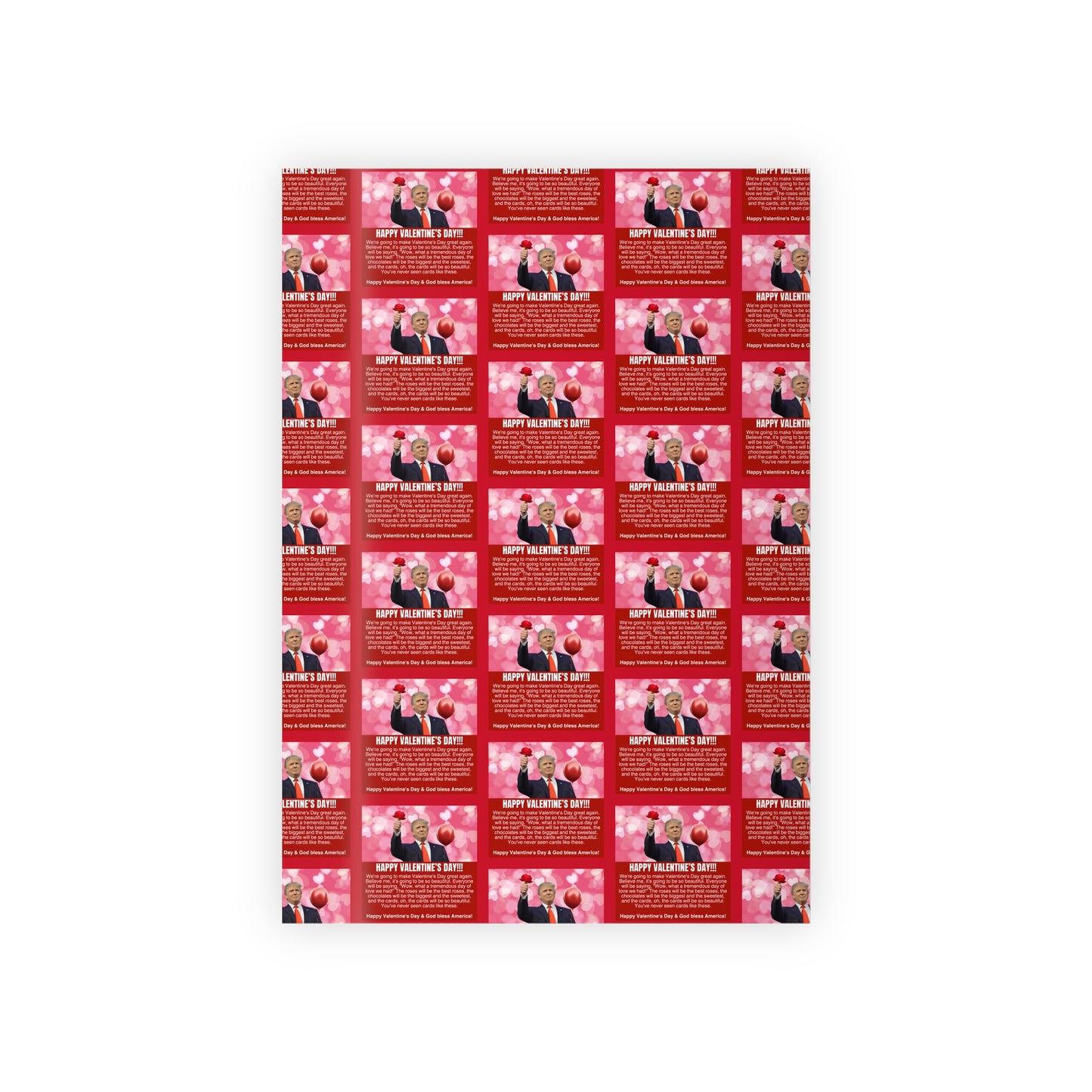 Trump Valentines Day Wrapping Paper Rolls, 1pc