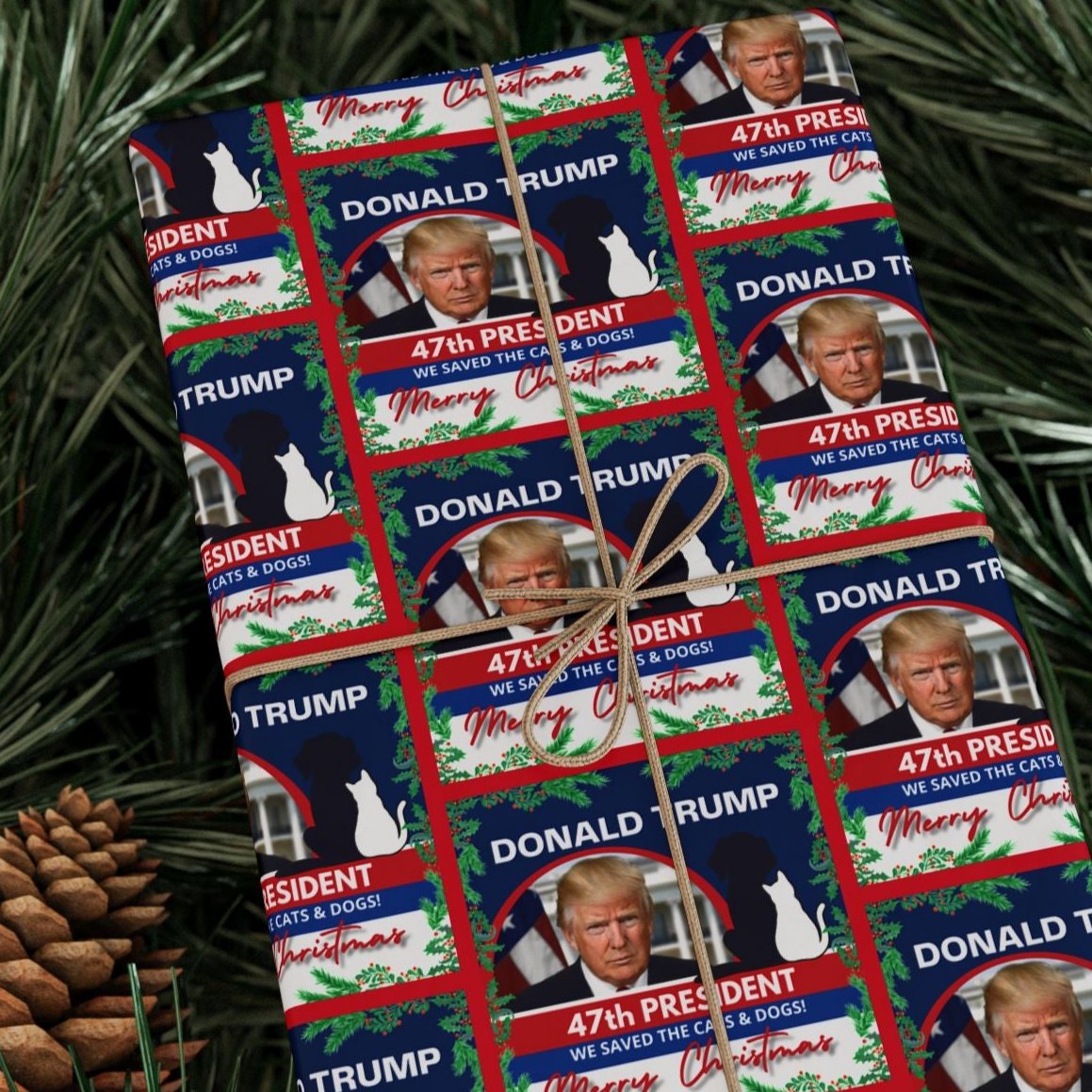 Donald Trump 47th President Christmas Wrapping Papers