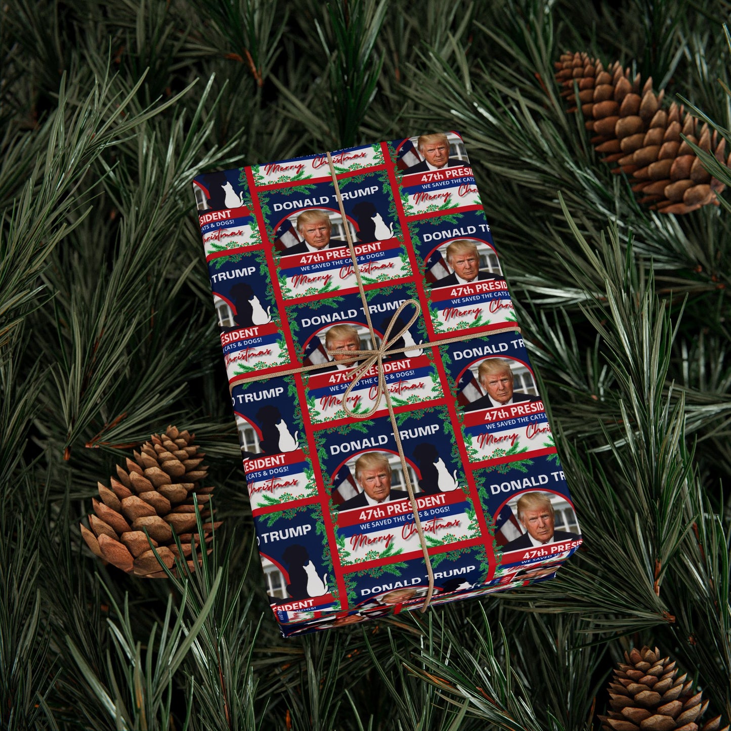 Donald Trump 47th President Christmas Wrapping Papers