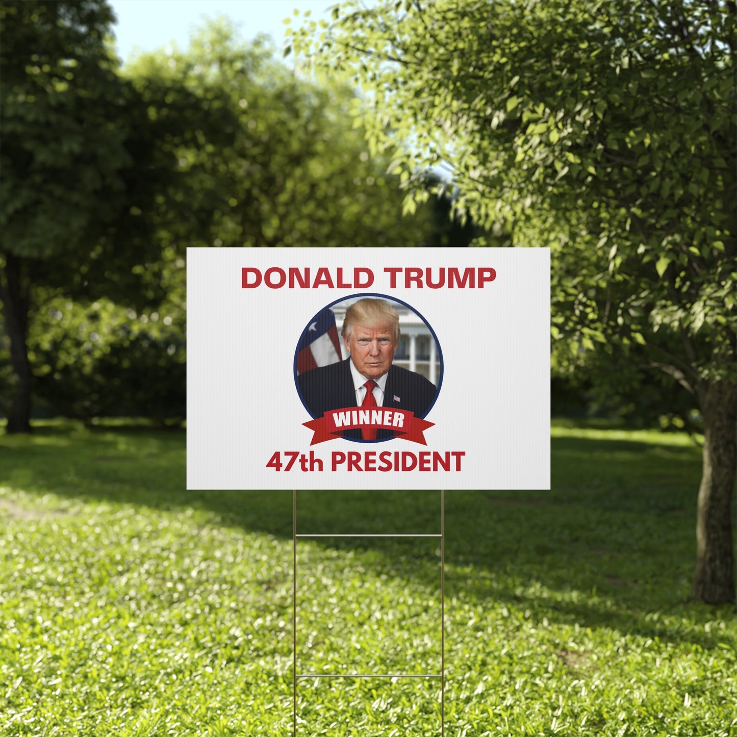 Patriotic Donald Trump Yard Sign - 47th President Winner Decoration