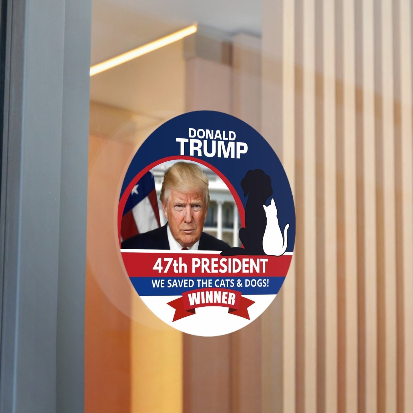 Trump 47th President Round Vinyl Stickers