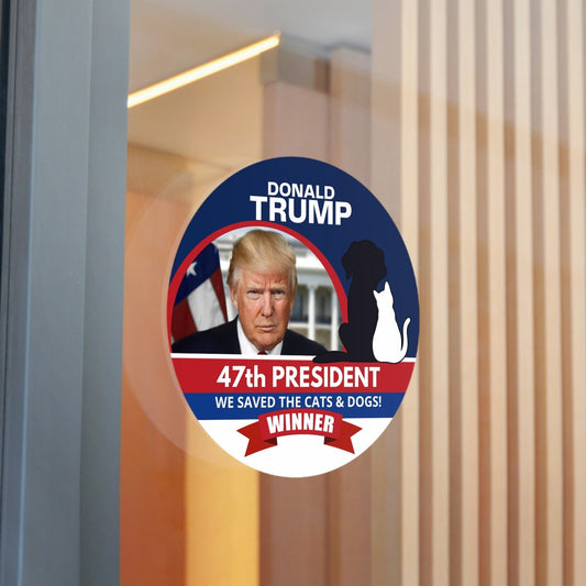 Trump 47th President Round Vinyl Stickers