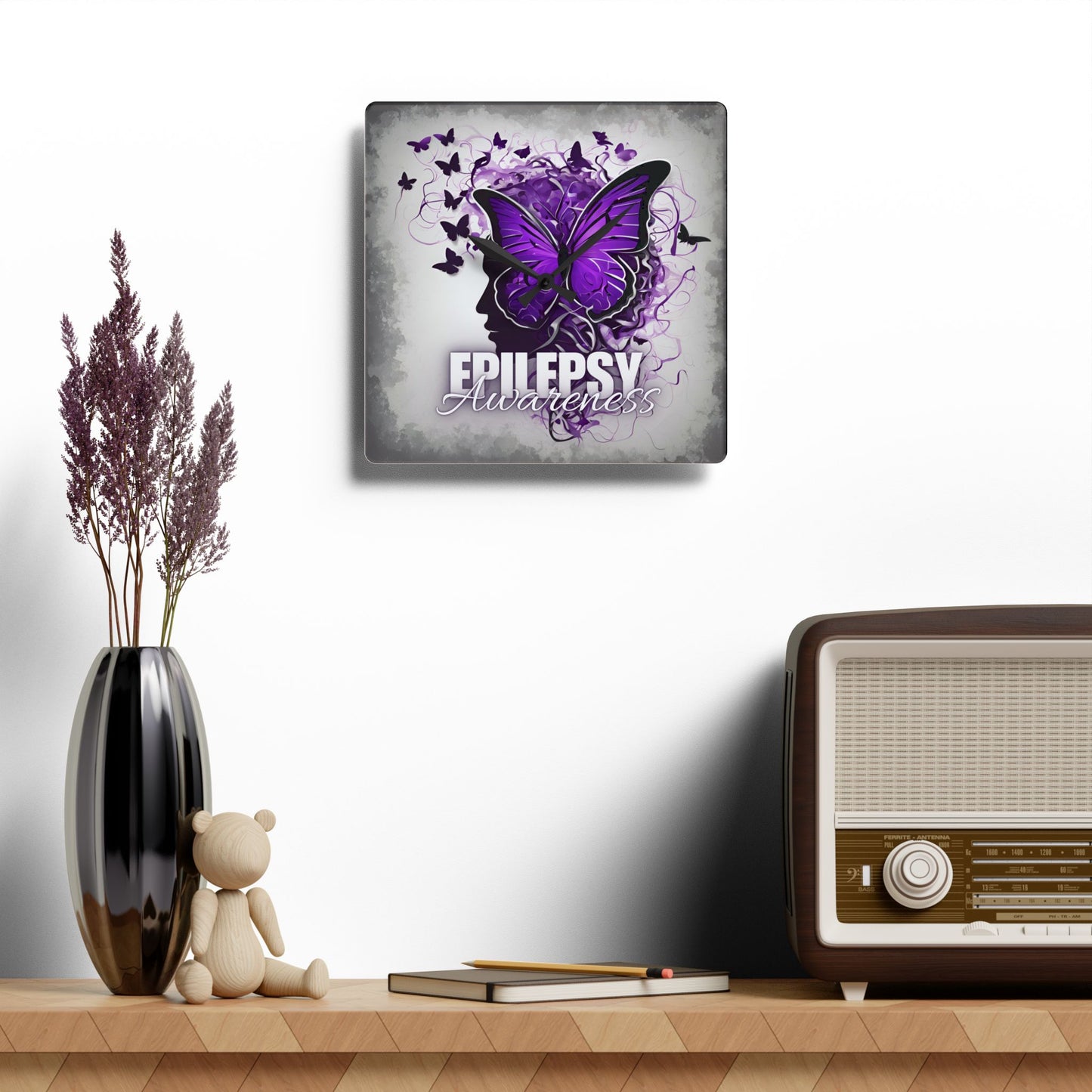 Epilepsy Awareness Acrylic Wall Clock