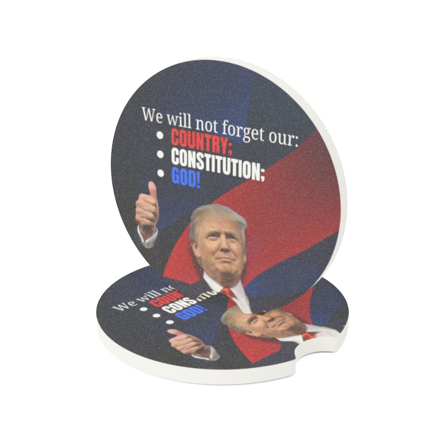 Trump Country Constitution God Soapstone Car Coaster