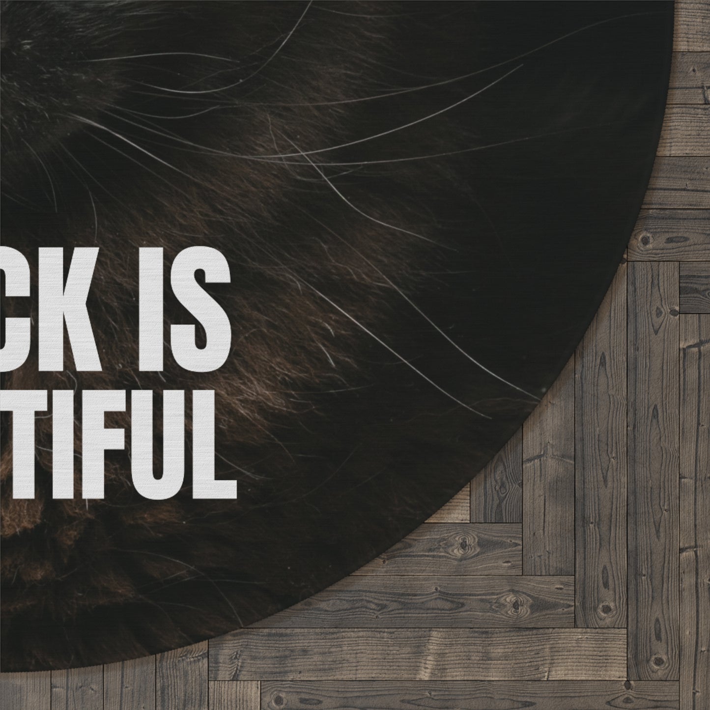 Black Cat Round Rug - 'Black Is Beautiful'