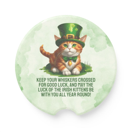 Irish Kitten Wish Soapstone Car Coaster