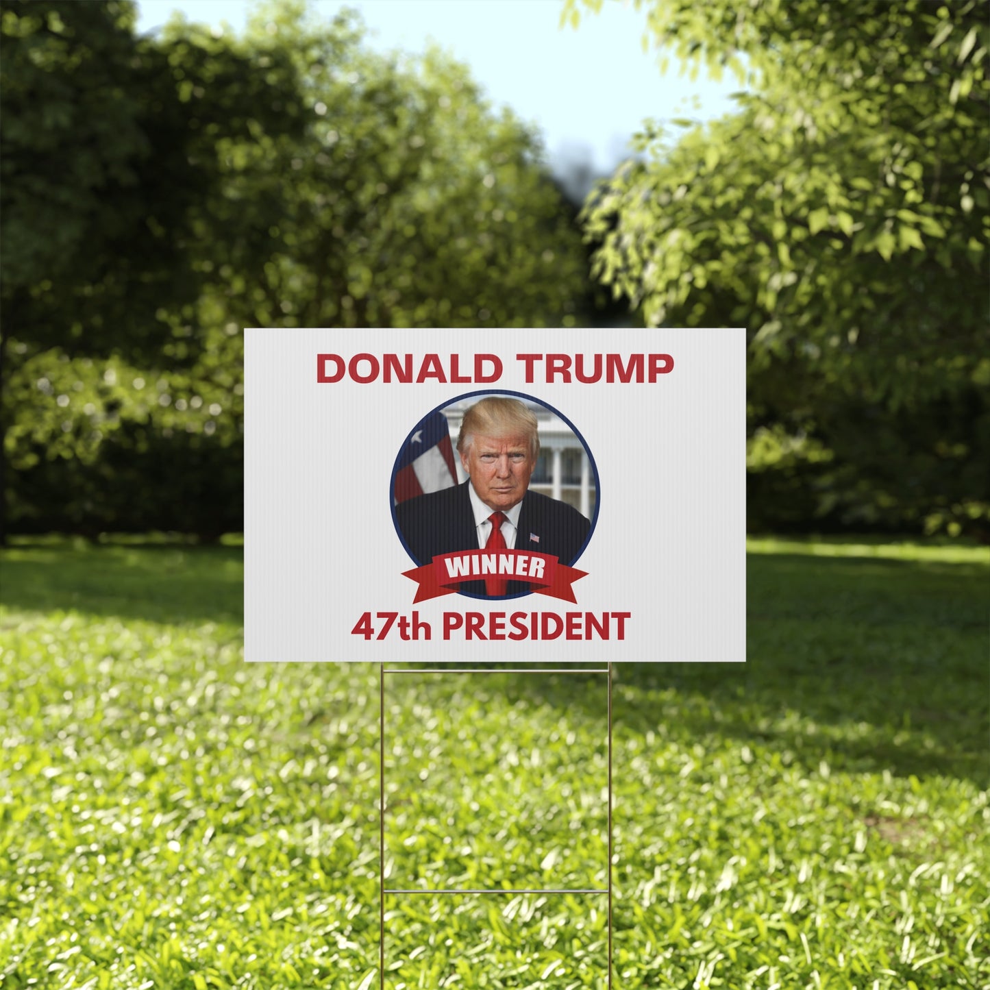 Patriotic Donald Trump Yard Sign - 47th President Winner Decoration