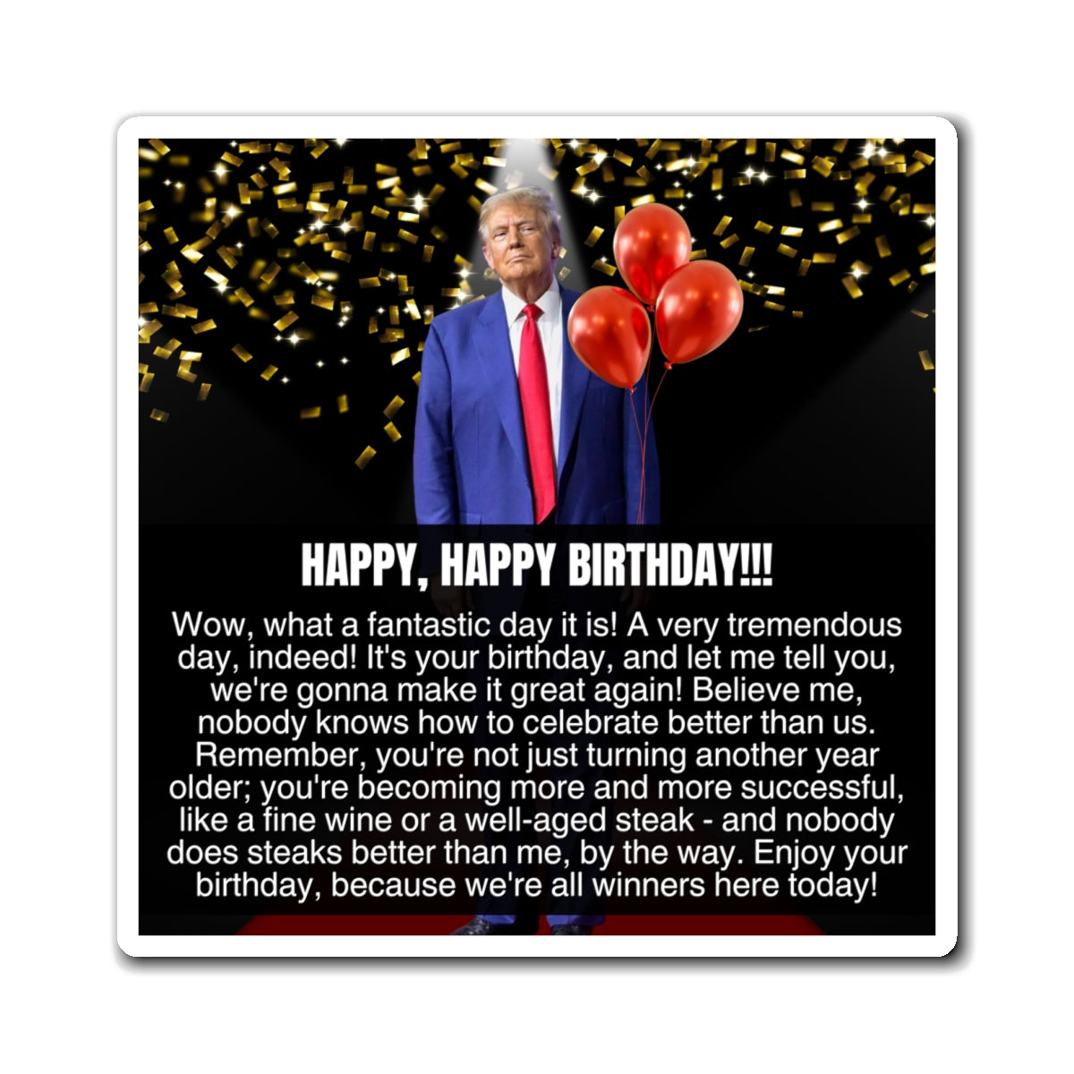 Birthday Congratulations from Donald Trump Magnets