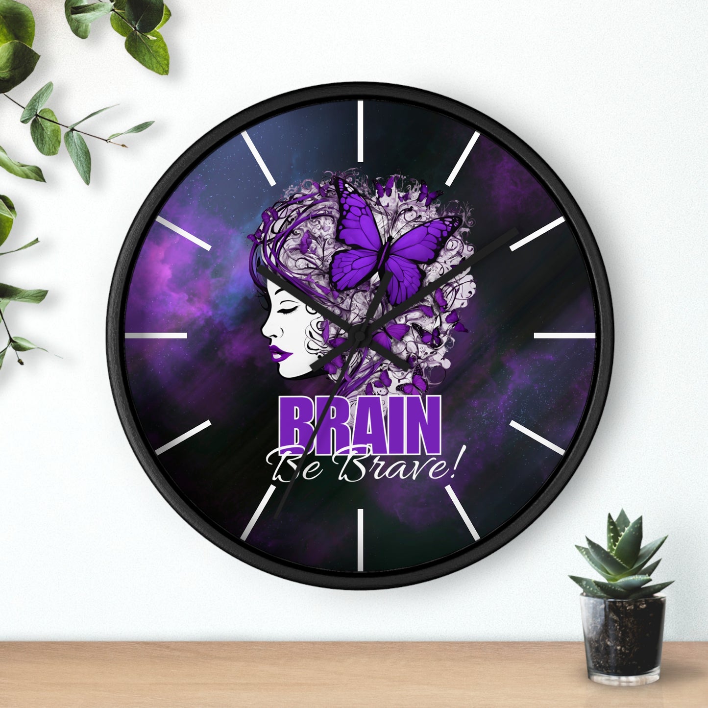 Beautiful Brain Be Brave Wall Clock