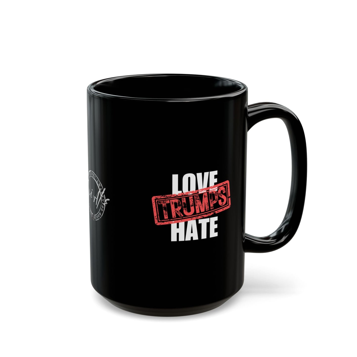 Love Trumps Hate Black Mug (11oz, 15oz)