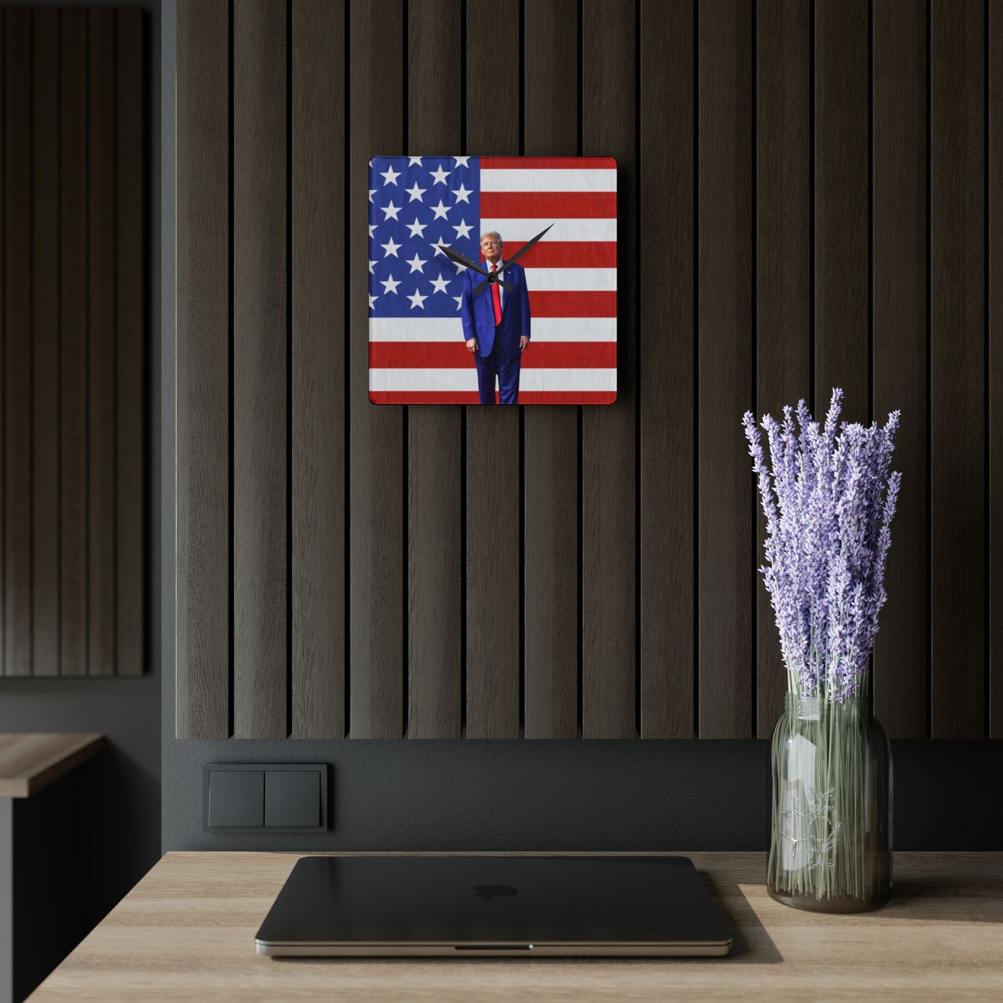 Patriotic Donald Trump Acrylic Wall Clock