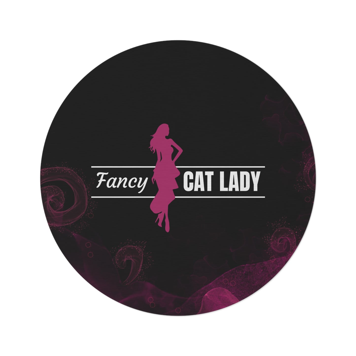 Fancy Cat Lady Round Rug - Perfect Décor for Cat Lovers