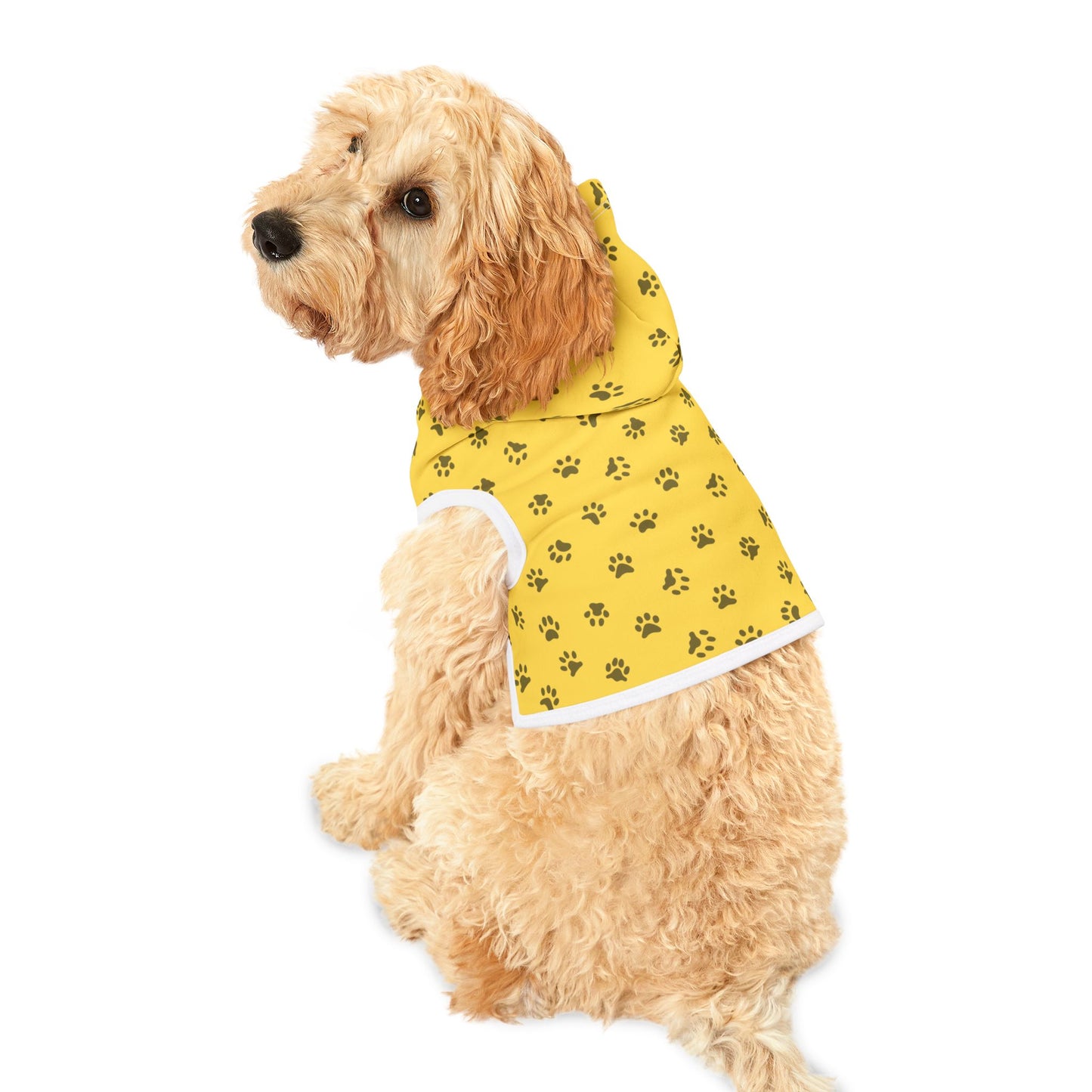 Yellow Paw Prints Pet Hoodie