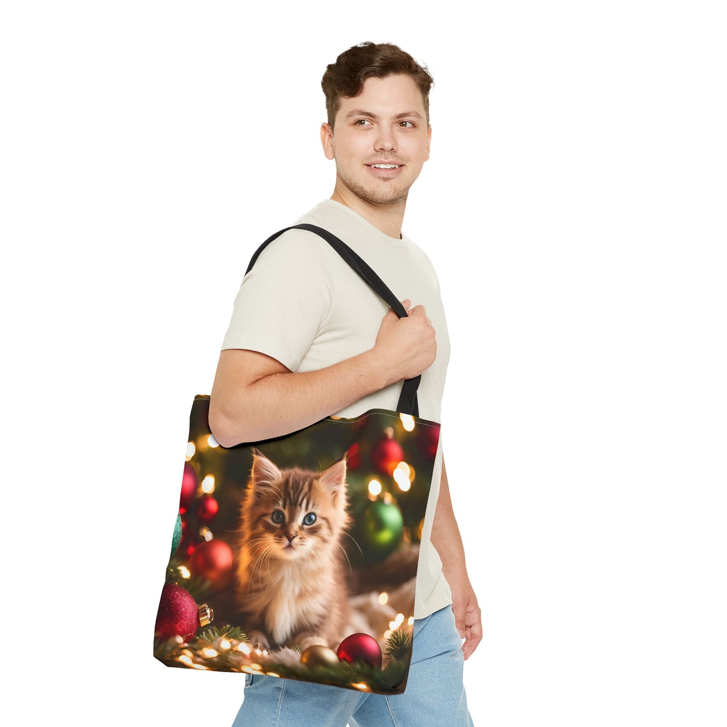 Cute Kitten Christmas Tote Bag