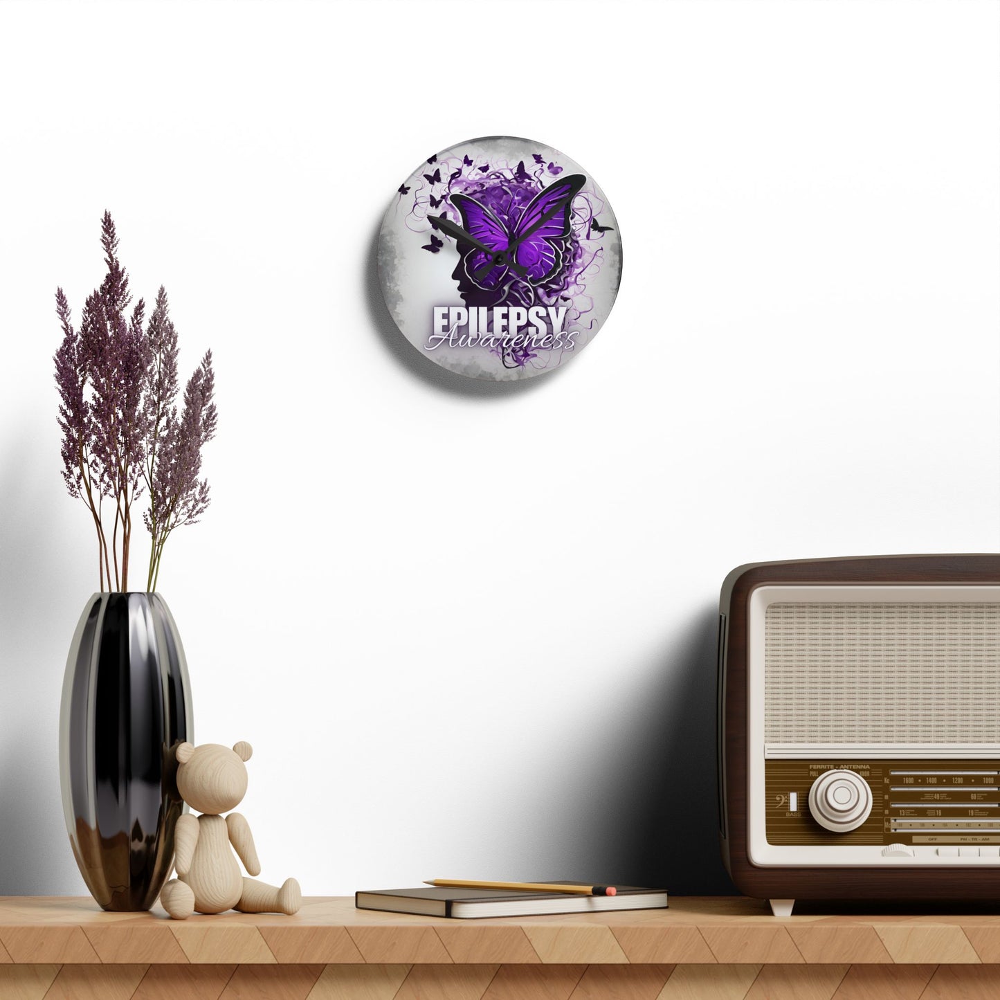 Epilepsy Awareness Acrylic Wall Clock