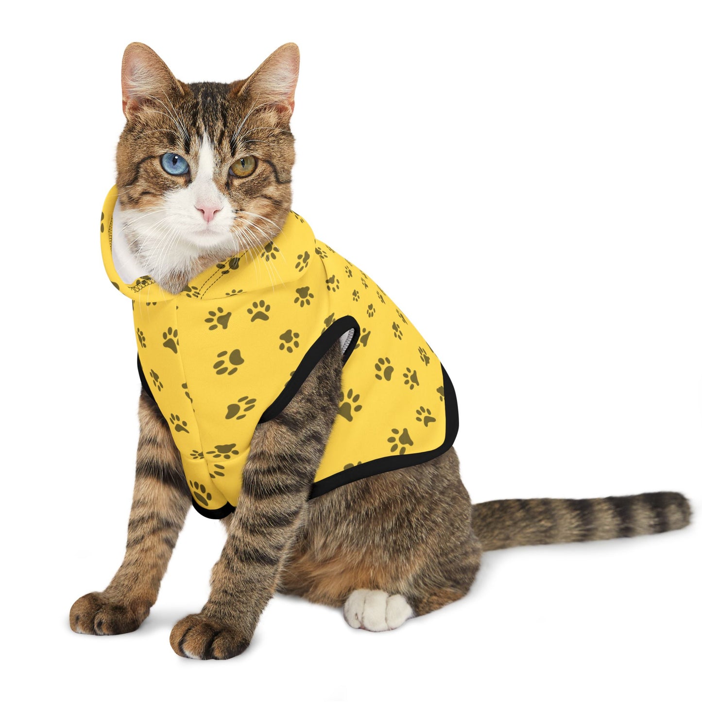 Yellow Paw Prints Pet Hoodie