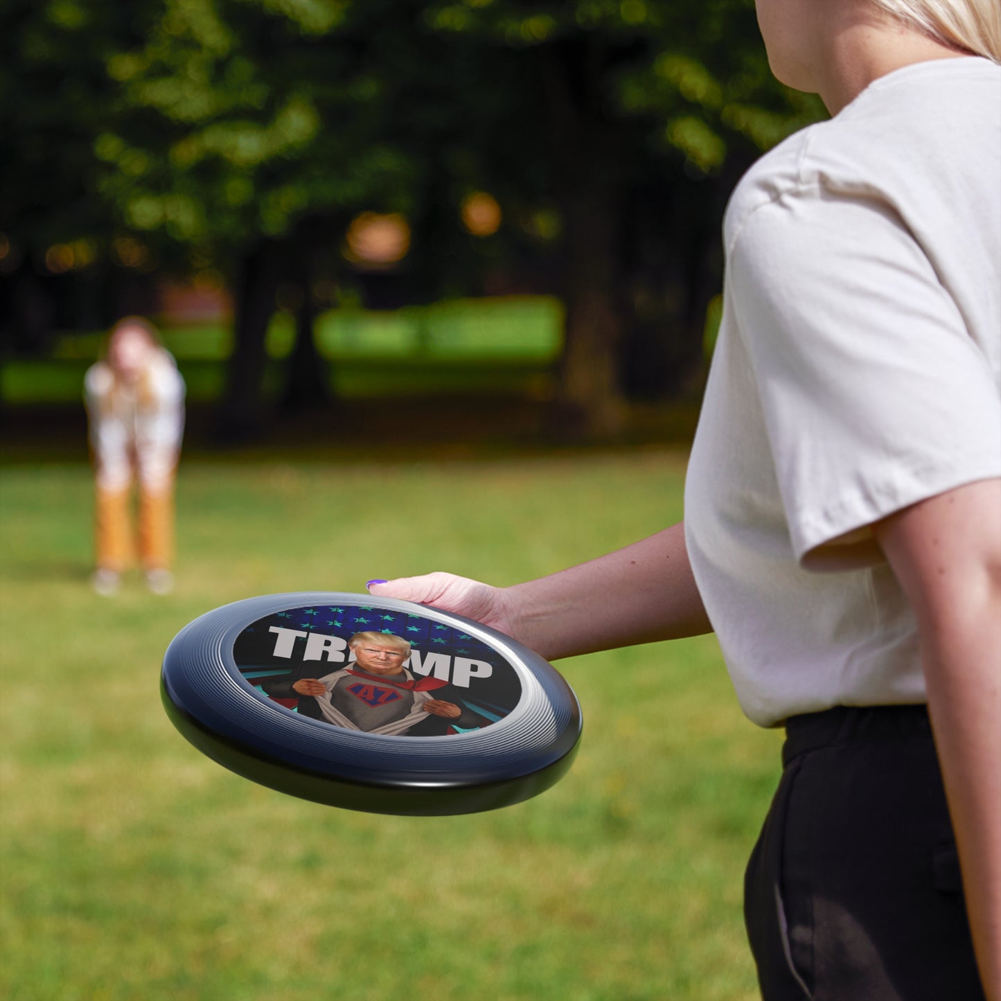 Trump Superhero Frisbee – Fun Outdoor Toy for Fans & Events