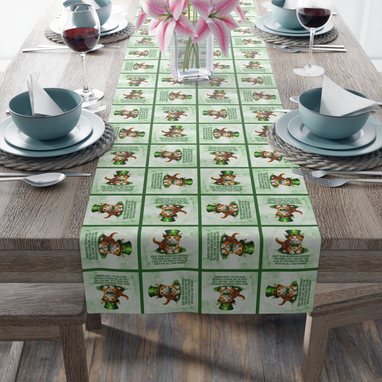 Irish Kitten Wish Table Runner