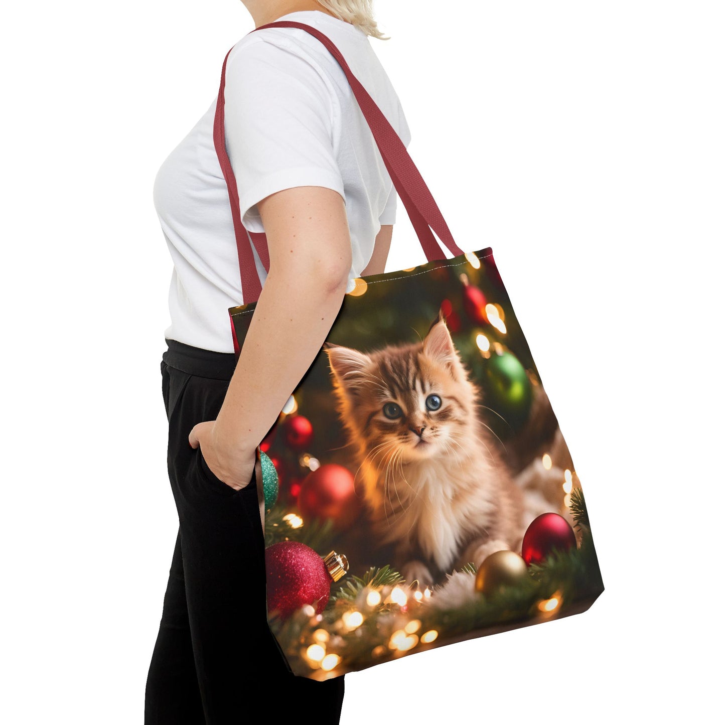 Cute Kitten Christmas Tote Bag