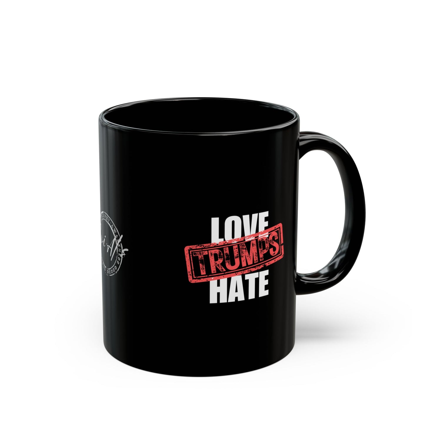 Love Trumps Hate Black Mug (11oz, 15oz)