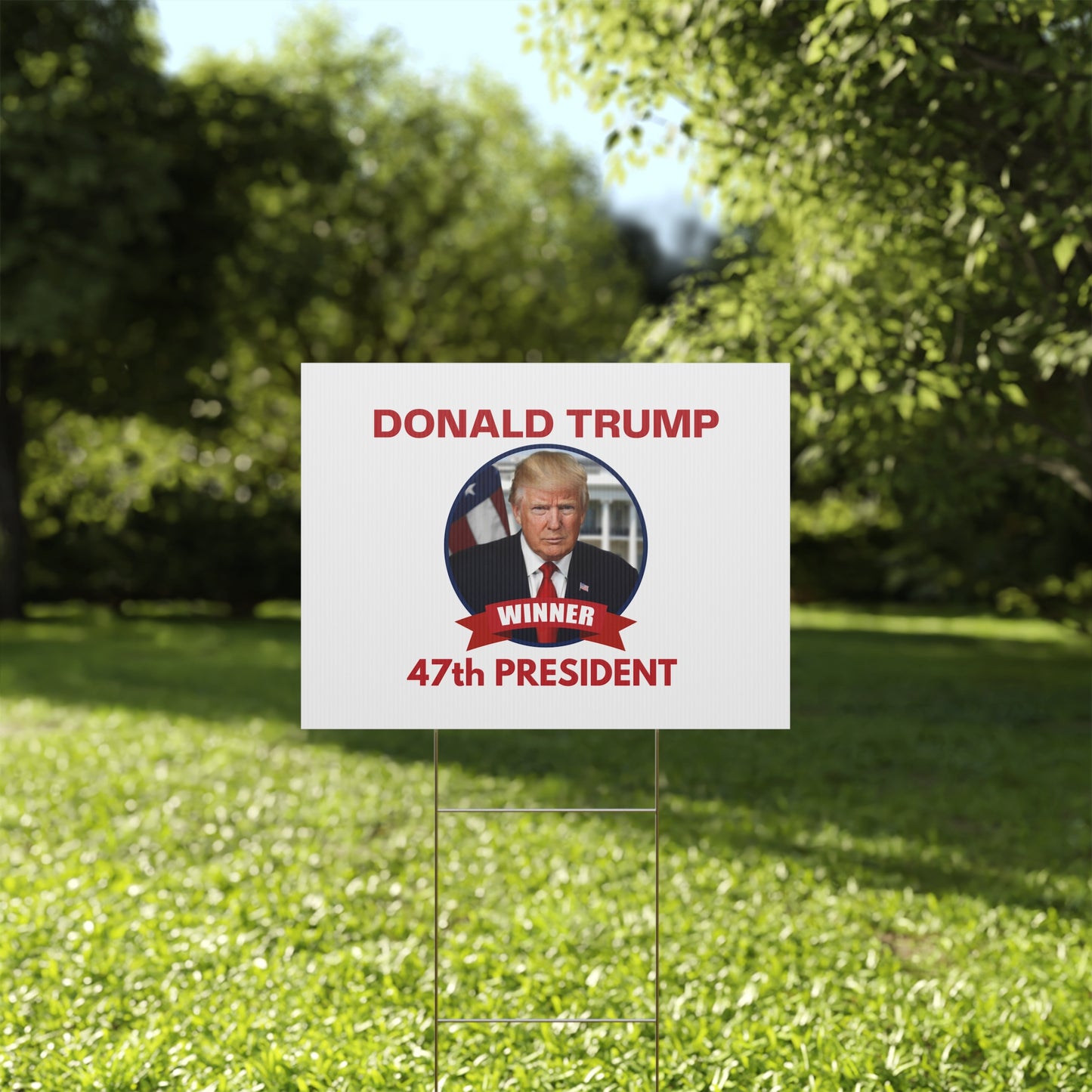 Patriotic Donald Trump Yard Sign - 47th President Winner Decoration