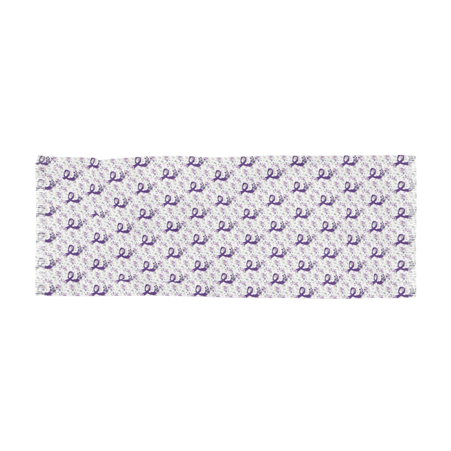 Purple Flowers Epilepsy Awareness Light Scarf